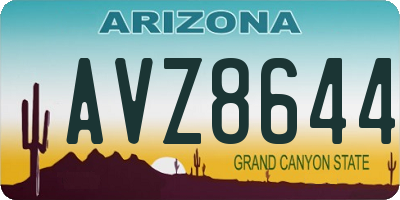 AZ license plate AVZ8644