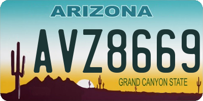 AZ license plate AVZ8669