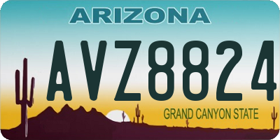 AZ license plate AVZ8824