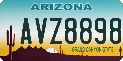 AZ license plate AVZ8898