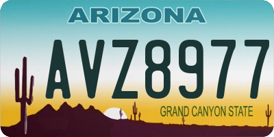 AZ license plate AVZ8977