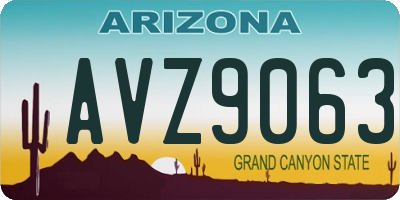 AZ license plate AVZ9063
