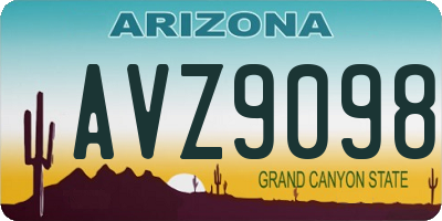 AZ license plate AVZ9098
