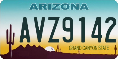 AZ license plate AVZ9142