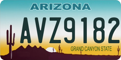 AZ license plate AVZ9182