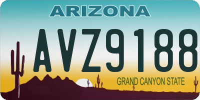 AZ license plate AVZ9188