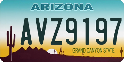 AZ license plate AVZ9197