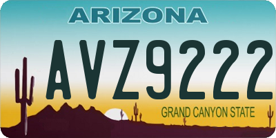 AZ license plate AVZ9222