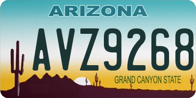 AZ license plate AVZ9268