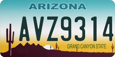 AZ license plate AVZ9314