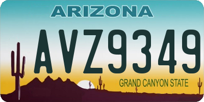 AZ license plate AVZ9349