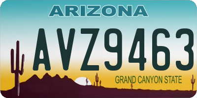 AZ license plate AVZ9463