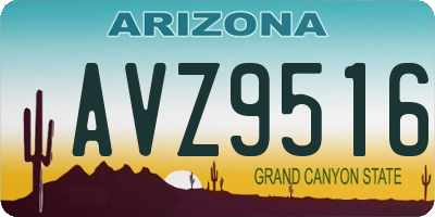 AZ license plate AVZ9516