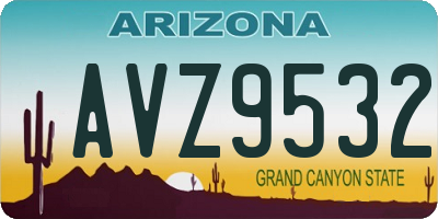 AZ license plate AVZ9532