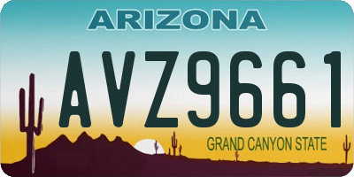 AZ license plate AVZ9661