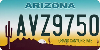 AZ license plate AVZ9750