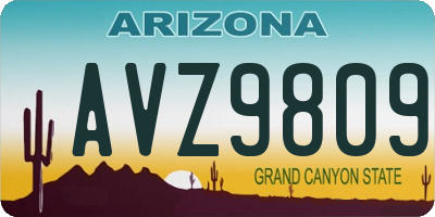 AZ license plate AVZ9809