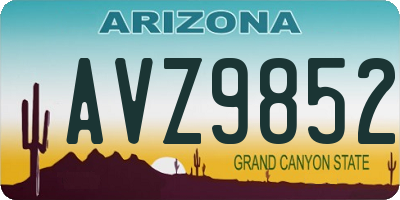 AZ license plate AVZ9852