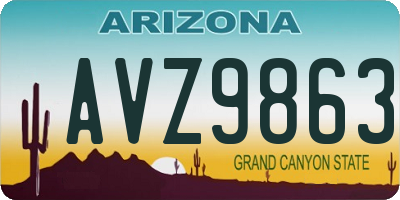 AZ license plate AVZ9863