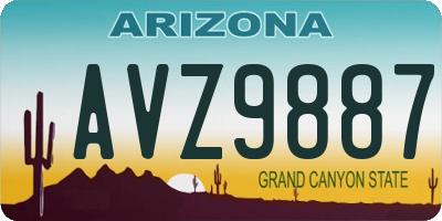 AZ license plate AVZ9887