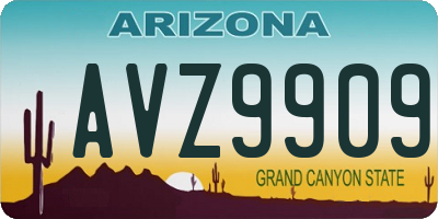 AZ license plate AVZ9909