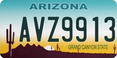 AZ license plate AVZ9913