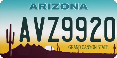 AZ license plate AVZ9920