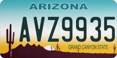 AZ license plate AVZ9935