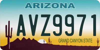 AZ license plate AVZ9971