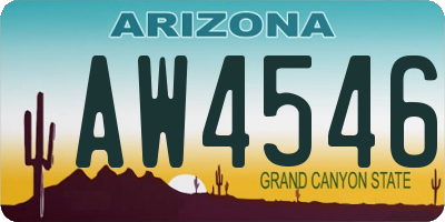 AZ license plate AW4546