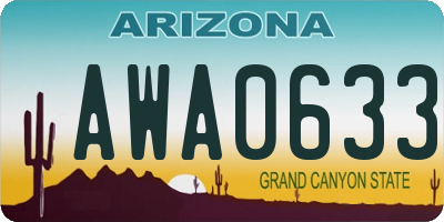 AZ license plate AWA0633