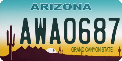 AZ license plate AWA0687