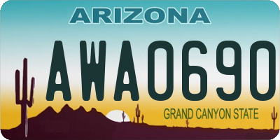 AZ license plate AWA0690