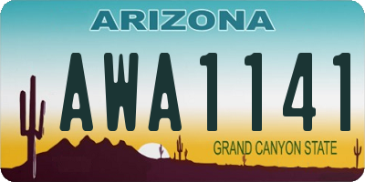 AZ license plate AWA1141