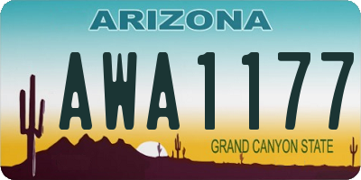 AZ license plate AWA1177