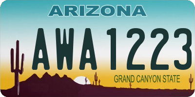 AZ license plate AWA1223