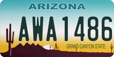 AZ license plate AWA1486