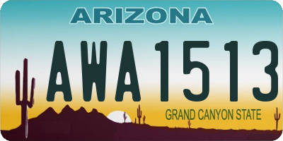AZ license plate AWA1513
