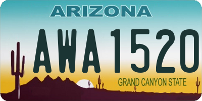AZ license plate AWA1520