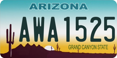 AZ license plate AWA1525