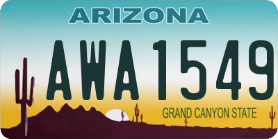 AZ license plate AWA1549