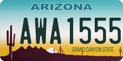AZ license plate AWA1555
