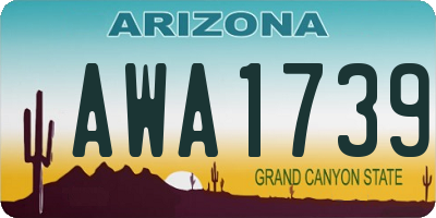 AZ license plate AWA1739