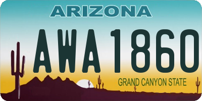 AZ license plate AWA1860