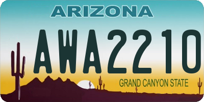 AZ license plate AWA2210