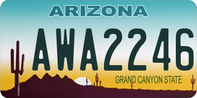 AZ license plate AWA2246