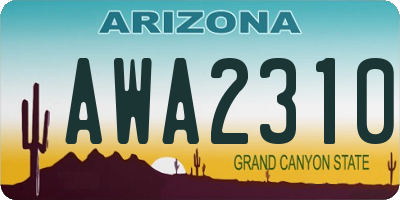 AZ license plate AWA2310