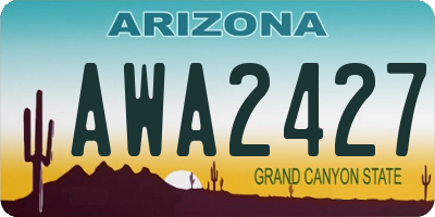 AZ license plate AWA2427