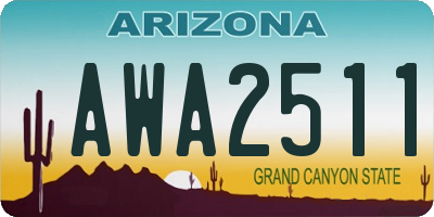 AZ license plate AWA2511