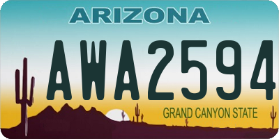 AZ license plate AWA2594